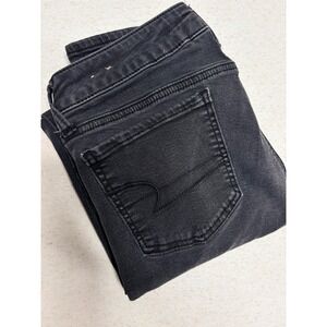 American Eagle Super Stretch Jegging Womens 8‎ Long Black Skinny Jeans Denim